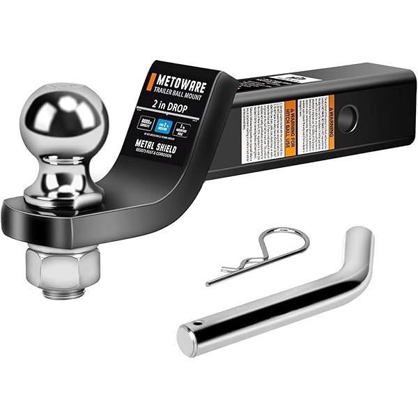 METOWARE Trailer Hitch Ball Mount with 2 in Ball &