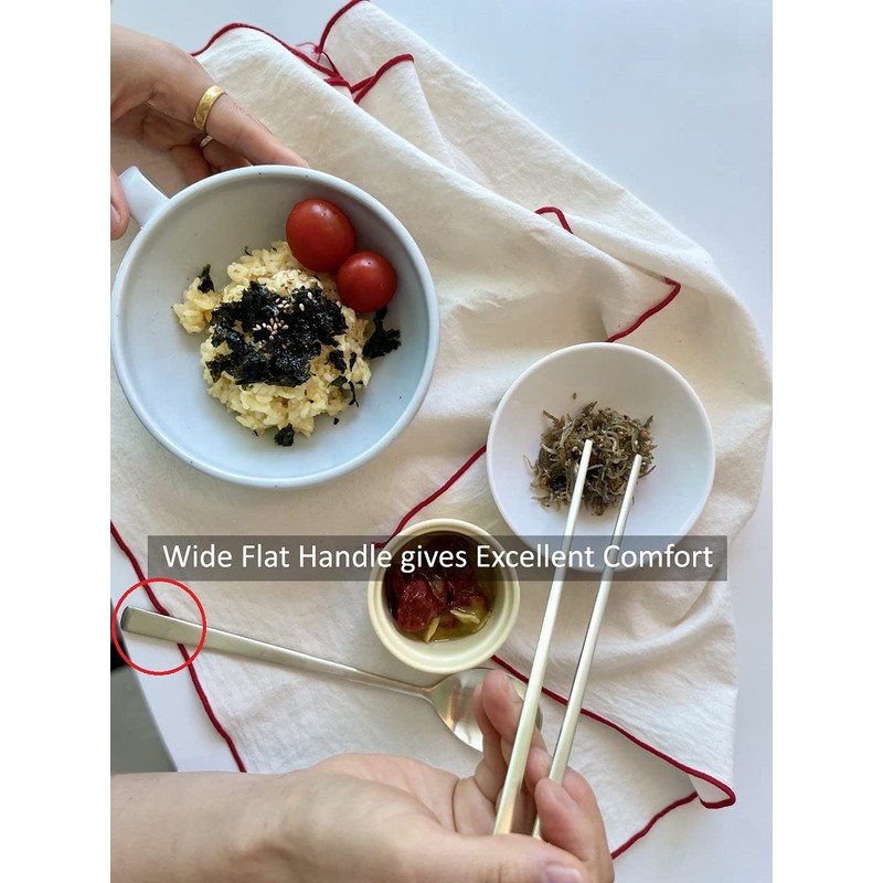 cozymomdeco Korean Made Traditional Utensil Flatware Simple Design Gold Color