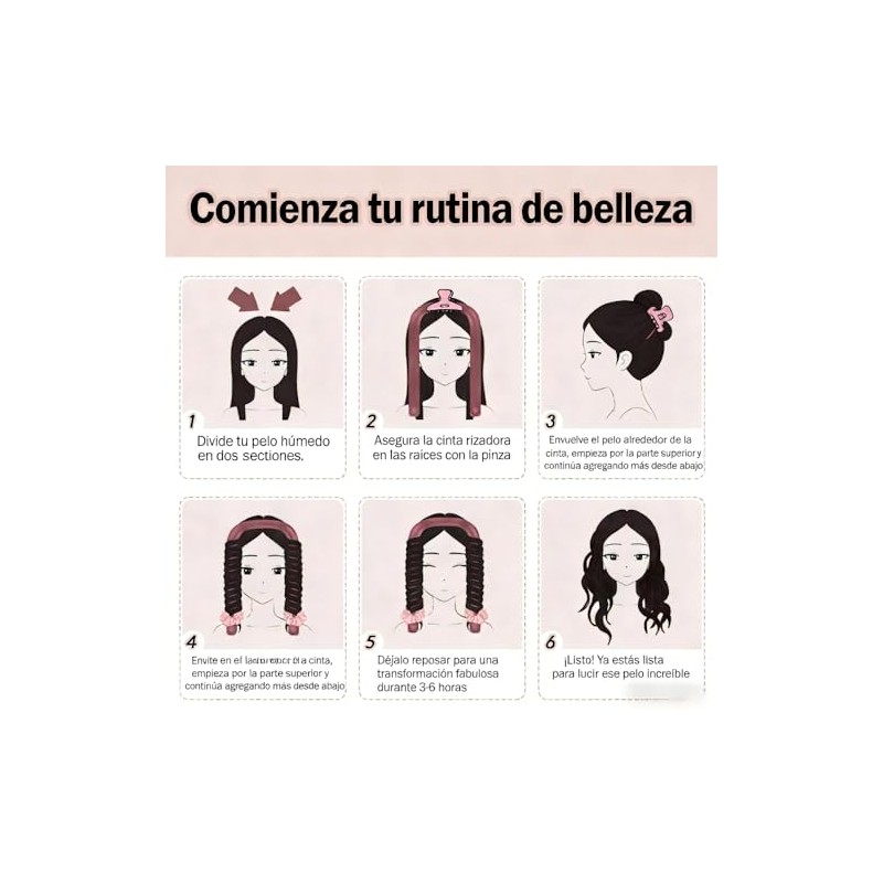 Kit Ondas Sin Calor 16 Pzs, para Cuidado Capilar y