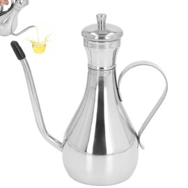 QOOWFEANIG Kitchen Oil Dispenser SUS304 Stainless Steel Cooking Kitchen No Drip Oil Can Vinegar Container Home Strainer Containers Vinegar Sauces 350ml Seasoning Bottle for Kitchen Fryer BBQ Baking
