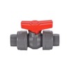 PATIKIL 20mm ID Double Union Ball Valve, 1 Pack PVC