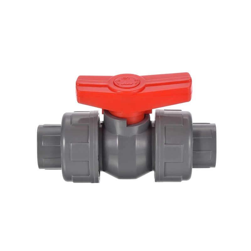 PATIKIL 20mm ID Double Union Ball Valve, 1 Pack PVC