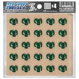 Ram Award Decals Goat BillyGoat Mountain Goat Horns Thick Premium 20 Mil Vinyl 1-1/8" Diameter (100 Decals) Stickers, Football, Baseball, Softball, Lacrosse, Hockey