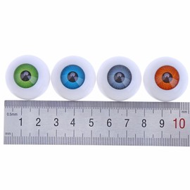 CCINEE Doll Eyes, Round Shape, Semicircular Shape, Doll Eyes, Eyes, Puppets, Hand Made Doll Repair, 1.0 inches (26 mm), 4 Colors, Set of 8
