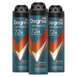 Degree Men Adventure Antiperspirant Deodorant Dry Spray 72 Hour Protection 3 ...