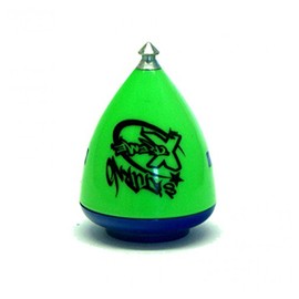 Trompos Space - Saturno Xtreme Fixed Tip Spinning Top (Green Body/Blue Top)