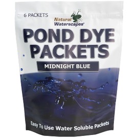 Midnight Blue Pond Dye Packets - 6 Water Soluble Packs of Lake Dye Treatment