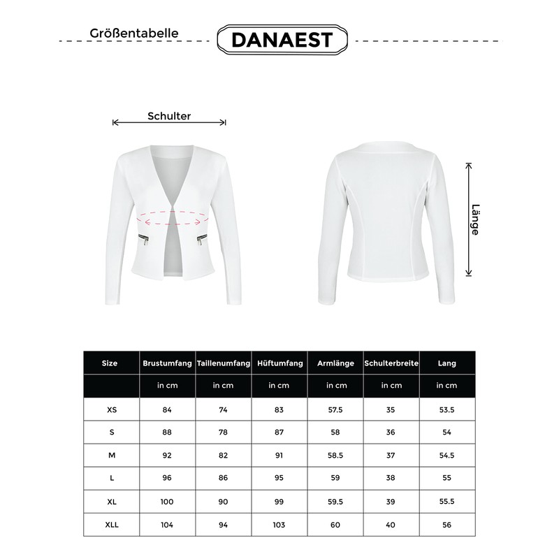 Women's Blazer with Pockets (382) (A-11) - dark blue Plain,