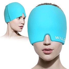 WILD+ Migraine Relief Cap, Cold & Hot Therapy Gel Ice Cap Headache Relief Hat, Reusable Heat Cold Compress Migraine Cold Cap, Headache Cap Used for Sinusitis/Tension/Stress/Puffy Eyesï¼Unisexï¼