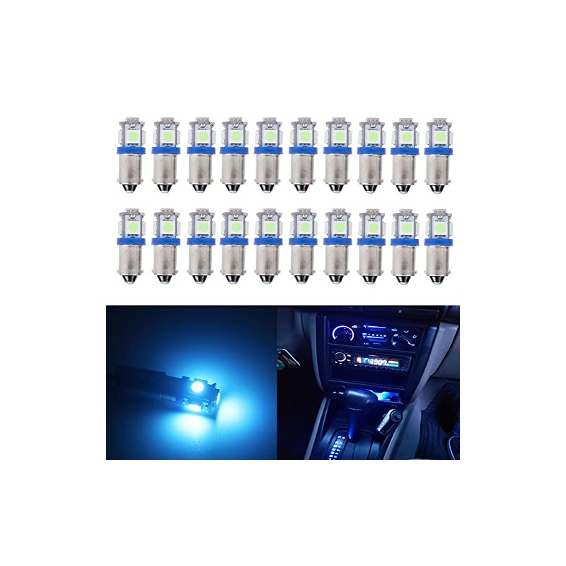 BlyilyB 20-Pack BA9 BA9S 53 57 1895 64111 Ice Blue