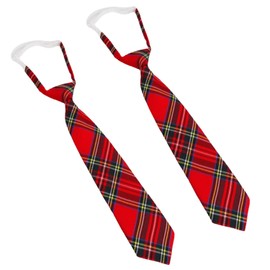 BORFUE 2pcs Scottish Tartan Neck Ties Royal Stewart Plaid Neck Tie Lightweight Scottish Clan Tie for Weddings, Groom, Groomsmen, Missions, Dances, Gifts