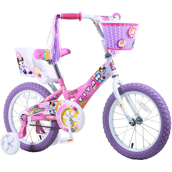 Titan Girl's Flower Princess BMX Bike, Pink, 16-Inch