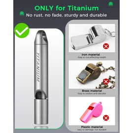 IUMIUN Titanium Emergency Whistle, Survival Safety Whistles for Coaches,Dog Training,Hiking, Life Saving-Loud up to 120db (Matte 1 Pack)