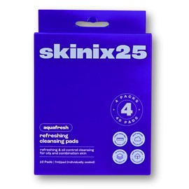 skinix25 Skinix25 AquaFresh Refreshing Cleansing Pads C Oil-Control & Purifying, Large & Thick Face Wipes for Oily & Combination Skin, Individually Wrapped C 4 Boxes (40 Pads)