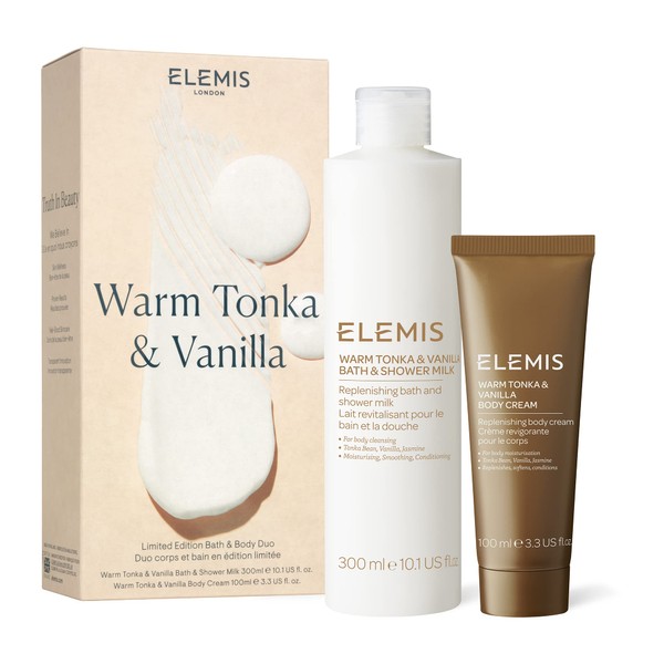 ELEMIS Warm Tonka & Vanilla Aromatic Body Duo Luxurious Body Set Cleanses, Softens, & Conditions the Skin, 1 ct.