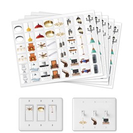 GOMAKERER 240 Pcs Light Switch Sticker Labels, 24 Designs Colorful Switch ID Stickers Switchboard Label Decals for Home, Kitchen, Bathroom, Office School