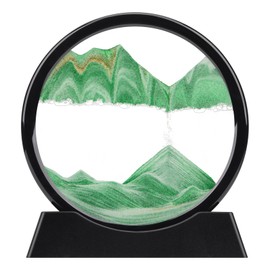 XINBAOHONG Moving Sand Art Picture,Liquid Motion 3D Deep Sea Sandscape in Motion Display Flowing Sand Frame Relaxing Desktop Home Office Work Decor（10 inch） (Green)