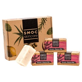 S.M.O.C. Skincare Certified Organic Lavender Soap Bars with Bergamot Mint & Oatmeal - Gentle Exfoliating, Fragrance Free Handmade Soap for Face & Body - with Extra Virgin Olive Oil & Shea Butter (3)