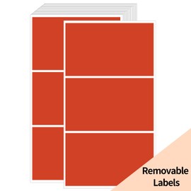 STARLIBOO Removable Colored Labels Stickers, 3X5 Inch Removable Large Label Stickers for Moving Boxes and Storage Bins- Waterproof- Tear Resistant (Red)