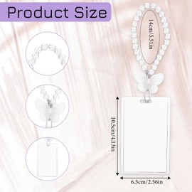 Aysatogc Photocard Holder Keychain Acrylic Photo Cards Holders for Credit Id Bank Bus Student Card Cute Butterfly Photo Cards for Pendant Keychain Badge Holder(3 Inch)