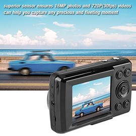Digital Camera 720P Full HD Compact Camera 36MP Vlogging Camera with 16X Digital Zoom, Photo Camera 2.4 Inch LCD Mini Video Camera for Students Children Adults Beginners (Black)