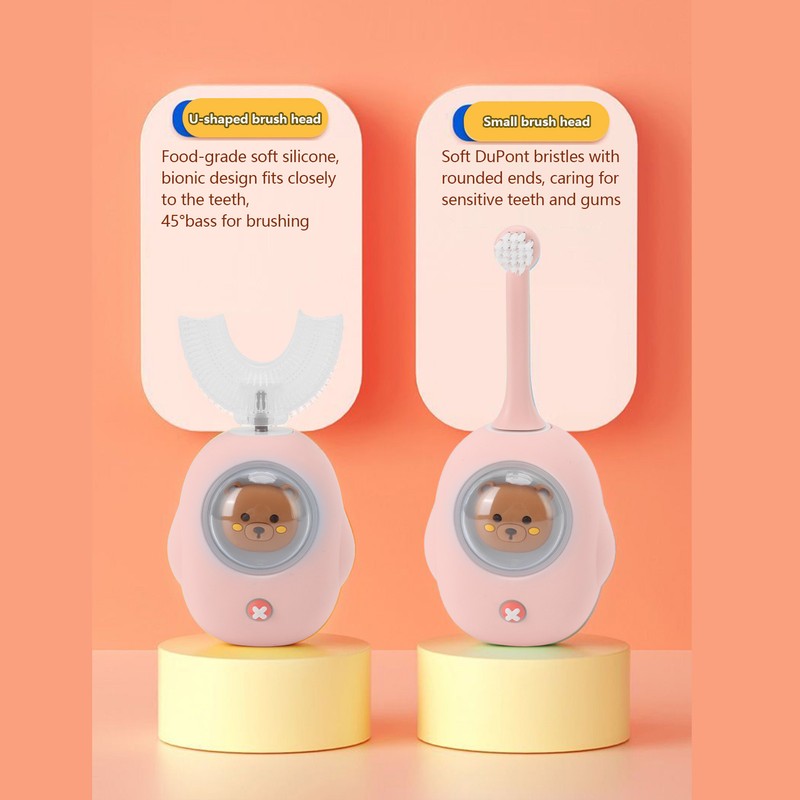 Kids U Shaped Electric Toothbrush Food Grade Silicone USB Charging