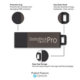 Centon S1-U3P31-32G Electronics USB 3.0 Datastick Pro (Charcoal Metallic), 32GB