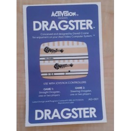 Replacement Atari 2600 Activision Dragster Label Machine cut