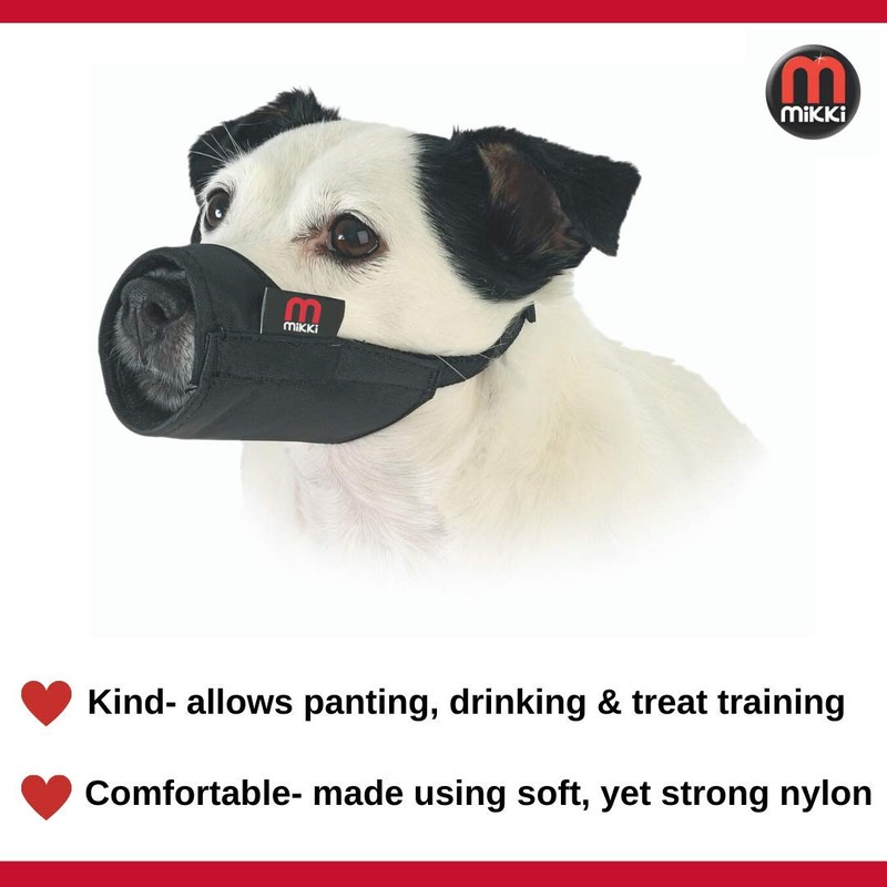 Mikki Dog and Puppy Soft Breathable Nylon Muzzle to Prevent