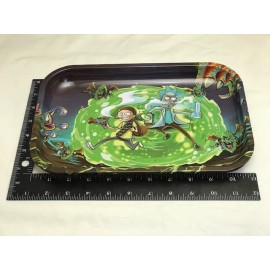 Metal tray decorative plate green hole funny Cartoon style 11" X 7.5" snack tray