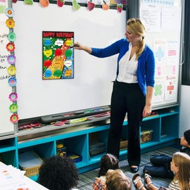 JUESMOS Superhero Happy Birthday Chart Poster for Classroom Decorations - Birthday Calendar Birthday Bulletin Board decorations - Class Birthday Chart Posters for Back To School Teacher Supplies