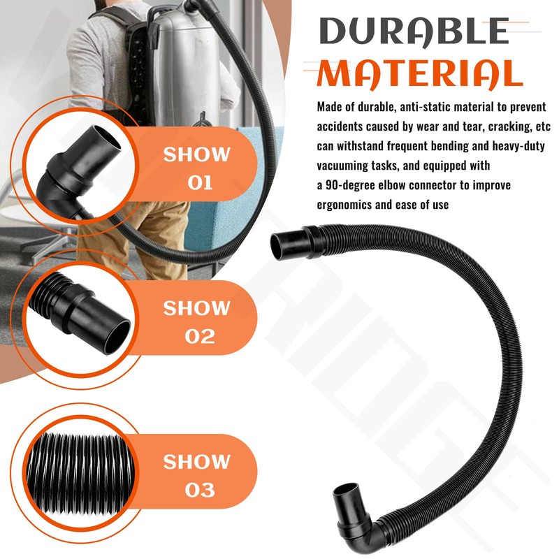 103048 107648 Backpack Vacuum Hose (1-1/2-inch Cuffs) Compatible with Pro-Team