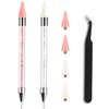 Kaychan Rhinestone Picker Tool 2 Acrylic Handle Rhinestones Applicator Dual-Ended