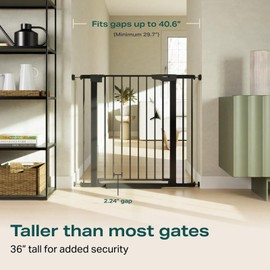 Cumbor 36" Extra Tall Baby Gate for Dogs and Kids with Wide 2-Way Door, 29.7-40.6" Width, and Auto Close Personal Safety for Babies and Pets, Fits Doorways, Stairs, and Entryways