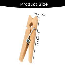 50PCS Wooden Clothes Hangers 7.2x1cm Clothes Drying Racks Photo Paper Clips Heavy Duty Clothing Clips Hanging Card Storage Picture Art Decoration for Clothes Drying Wall Decoration Art Display