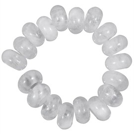 mookaitedecor 20pcs 14mm Natural Clear Quartz Round Large Hole Gemstone Beads for Jewellery Making, 6mm Hole Loose Rondelle Crystal Stone Beads for Crafting European Bracelet Macrame Projects