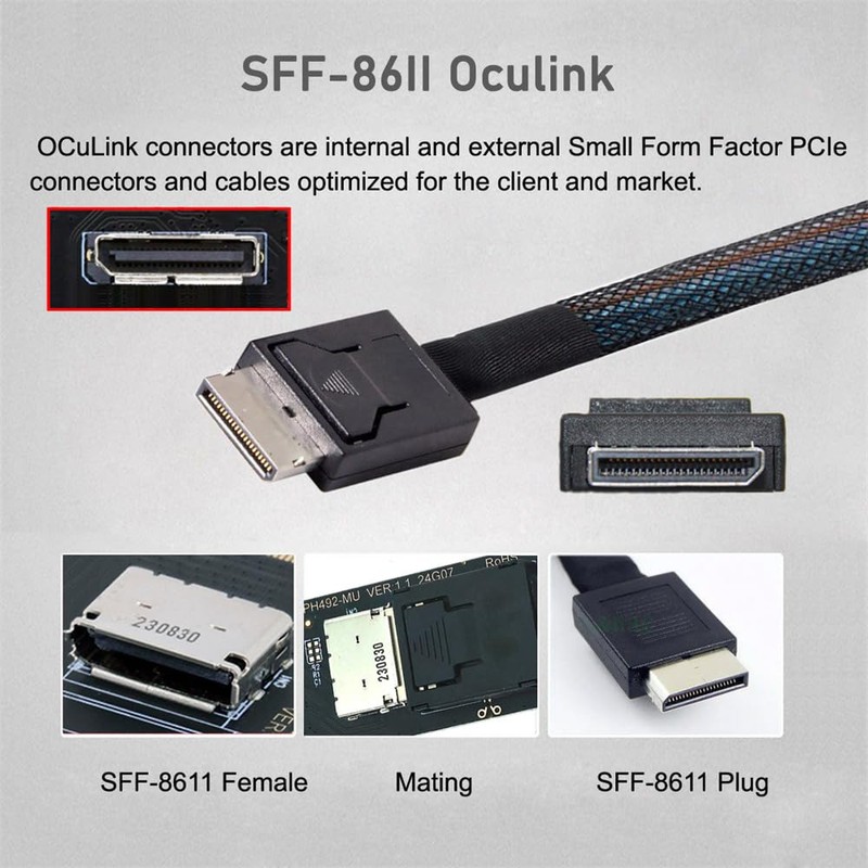 NFHK-Adapter PCI-Express 4.0 PCIE 1x auf Oculink SFF-8612 SFF-8611-Hostkarte für