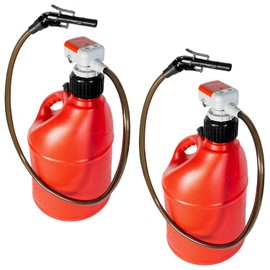 TERA PUMP (Two Pack) 2nd Gen AA Battery Powered Fuel Cell Transfer Pump XL Gas Pump, 51 inch Vinyl Hose, fits most Racing Cans (VP FLO-FAST Summit Mr. Gasket LC LC2 Scribner Utility)