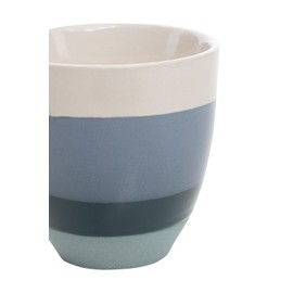 Tranquillo Set of 2 Stripes Cups for Tea, Coffee and Other Drinks Ceramic with Satin Glaze, Blue, 8 x 8 x 8 cm, 200 ml
