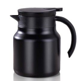 Coffee Pot, Thermal Teapot, Insulated Stainless Steel Teapot, 1000 ml, Tea Water Separation, Removable Thermal Teapot for Coffee, Tea Juices Home, Office, Camping (Black)