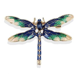 Kaichen Dragonfly Brooch, Jewelry Gift for Women, Girls, Ladies, Exquisite Packaging (Green)
