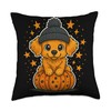 Cute Golden Retriever in Beanie Pumpkin Cozy Fall Autumn Throw