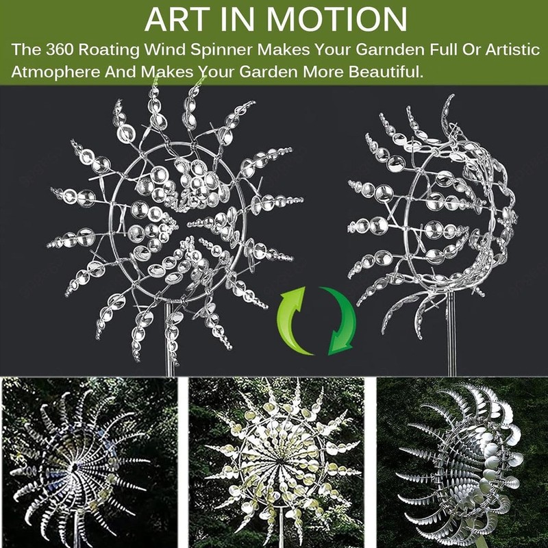 Generic Shirem Magical Metal Windmill, Kinetic Wind Sculptures & Spinners,