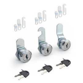 Bicafa 3 Packs Cabinets Locks with Keys, Keyed Alike Cam Lock for Mailbox Toolbox Replacement, 5/8 Inch