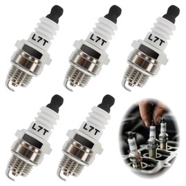 Pack of 5 L7T spark plugs, universal spark plug for 2-stroke engine, universal fit for 49cc 50cc brush cutters, chainsaw, lawn mower, trimmer, mini bikes, garden tools and small engines