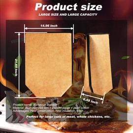 2PC BBQ Blanket for Resting Meat,Reusable 3-Layer Insulated BBQ Resting Blanket with Zippered & Wide Mouth,Heat Retention and Moisture Control Bag for Smokers and Outdoor BBQ(21 Inch Large Capacity)
