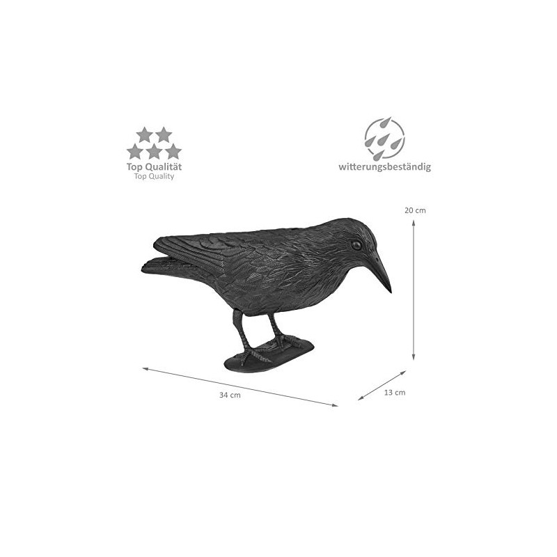 WELLGRO® Bird Scarer Crow Sitting or Flying Plastic Black Sitting