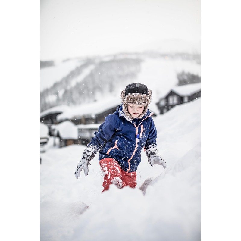 Hestra Army Leather Heli Ski 5-Finger Gloves Children Blue/White
