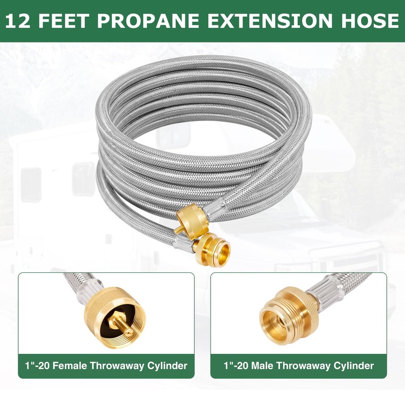 konros Extend a Stay RV Propane Kit, 4-Port Propane Brass