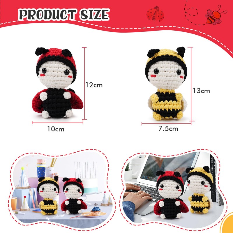 Vanttokeey Crochet Kit for Beginners, Complete Amigurumi Starter Set with